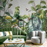 custom-mural-wallpaper-papier-peint-papel-de-parede-wall-decor-ideas-for-bedroom-living-room-dining-room-wallcovering-Nordic-hand-painted-Tropical-Rainforest-Southeast-Asia-jungle-Plants