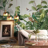 custom-mural-wallpaper-papier-peint-papel-de-parede-wall-decor-ideas-for-bedroom-living-room-dining-room-wallcovering-Nordic-hand-painted-Tropical-Rainforest-Southeast-Asia-jungle-Plants