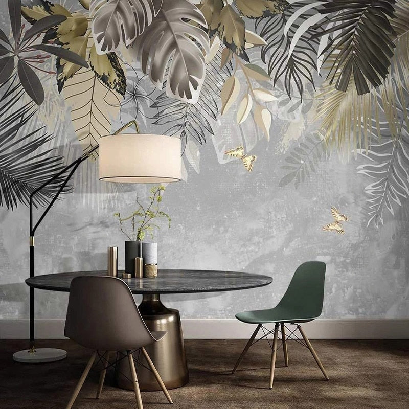 custom-mural-wallpaper-papier-peint-papel-de-parede-wall-decor-ideas-for-bedroom-living-room-dining-room-wallcovering-Nordic-Ins-Hand-painted-3D-Abstract-Line-Plant-Tropical