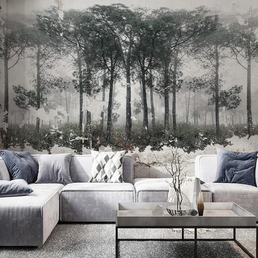 custom-mural-wallpaper-papier-peint-papel-de-parede-wall-decor-ideas-for-bedroom-living-room-dining-room-wallcovering-Retro-Nostalgic-Black-White-Abstract-Forest-Bird-Art-Wall-Painting