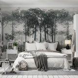 custom-mural-wallpaper-papier-peint-papel-de-parede-wall-decor-ideas-for-bedroom-living-room-dining-room-wallcovering-Retro-Nostalgic-Black-White-Abstract-Forest-Bird-Art-Wall-Painting