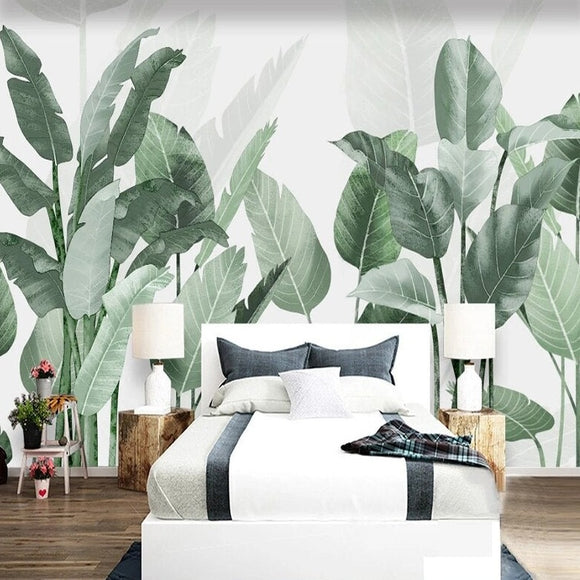 custom-mural-wallpaper-papier-peint-papel-de-parede-wall-decor-ideas-for-bedroom-living-room-dining-room-wallcovering-Tropical-Plant-Leaves-Small-Fresh