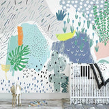 custom-mural-wallpaper-papier-peint-papel-de-parede-wall-decor-ideas-for-bedroom-living-room-dining-room-wallcovering-Nordic-Fresh-Plants-Abstract-Color-Geometric-kids-room