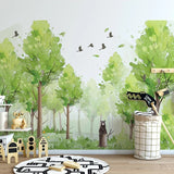 custom-photo-wallpaper-mural-3d-hand-painted-forest-green-tree-bird-kindergarten-children-room-bedroom-home-decor-papier-peint