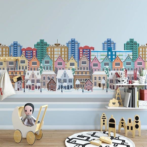 custom-photo-cartoon-picture-city-building-house-children-room-bedroom-kindergarten-background-wall-decor-large-mural-wallpaper-papier-peint-nursery