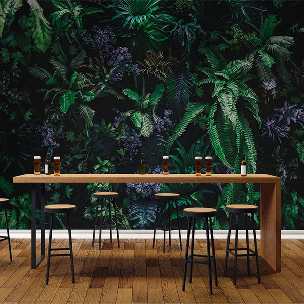 Custom Mural Wallpaper Tropical Green Plant Leaves | BVM Home