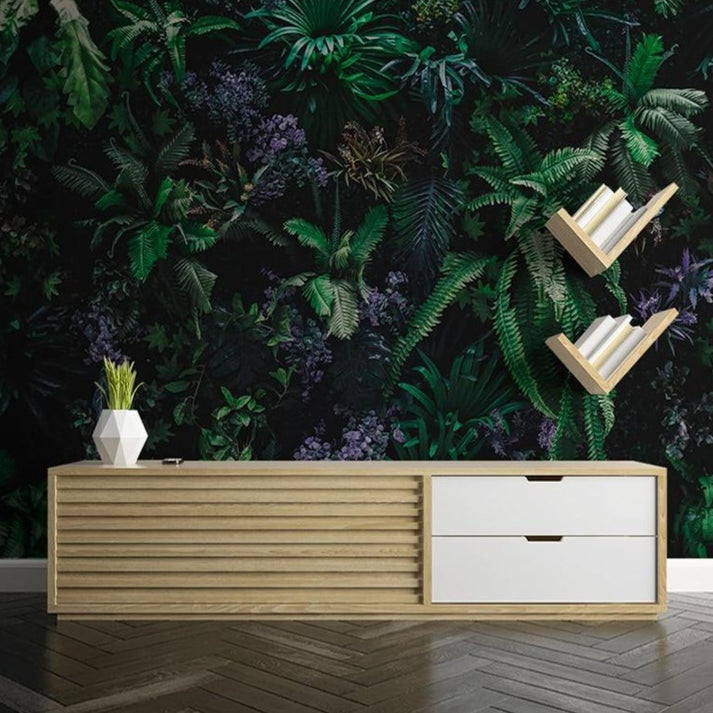 Custom Mural Wallpaper Tropical Green Plant Leaves | BVM Home