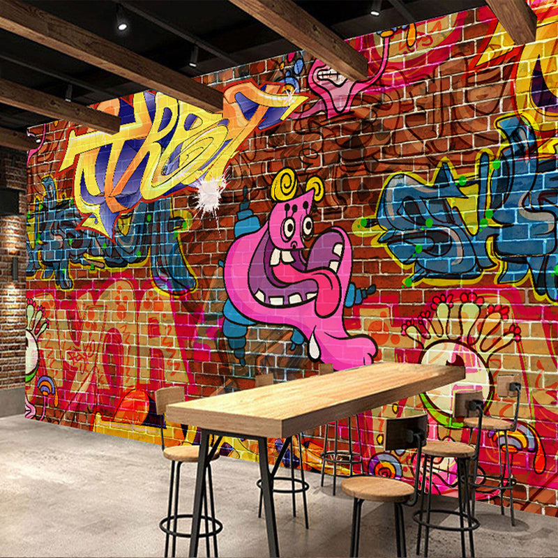 faux-brick-stone-wallpaper-graffiti
