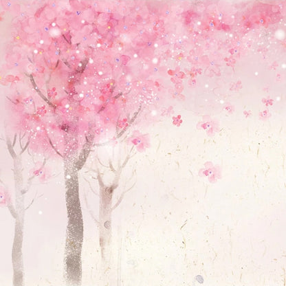 custom-mural-wallpaper-papier-peint-papel-de-parede-wall-decor-ideas-for-bedroom-living-room-dining-room-wallcovering-Romantic-Hand-Painted-Watercolor-Pink-Cherry-Trees-girls-room