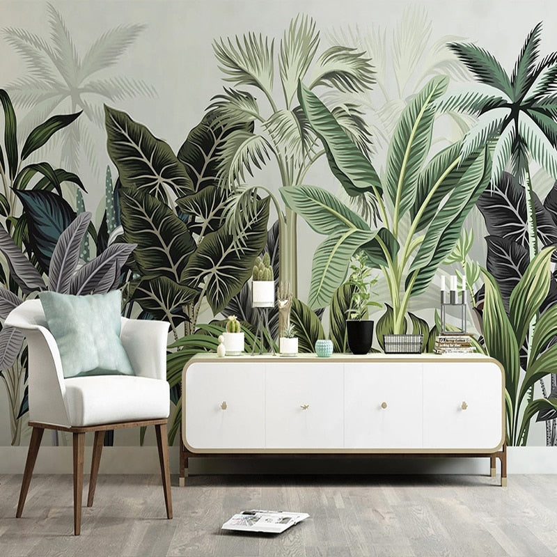 Custom Wallpaper Mural Vintage Tropical Plant Banana Leaf | BVM Home