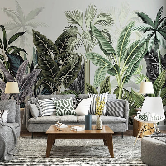 custom-mural-wallpaper-papier-peint-papel-de-parede-wall-decor-ideas-for-bedroom-living-room-dining-room-wallcovering-tropical-Plant-Banana-Leaf