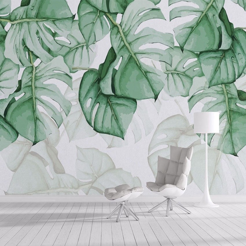 Custom Wallpaper Mural Hand Painted Tropical Plants | BVM Home