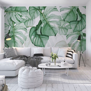 custom-photo-wallpaper-3d-hand-painted-canvas-oil-painting-tropical-plants-green-leaf-living-room-bedroom-home-decor-wall-mural