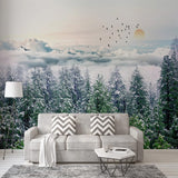 custom-mural-wallpaper-papier-peint-papel-de-parede-wall-decor-ideas-for-wallcovering-Self-Adhesive-Misty-Pine-Clouds-Snow-Scenery