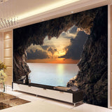 custom-photo-wallpaper-3d-stereoscopic-cave-seascape-sunrise-tv-background-modern-mural-wallpaper-living-room-bedroom-wall-art