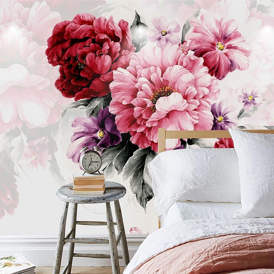 custom-mural-wallpaper-papier-peint-papel-de-parede-wall-decor-ideas-for-bedroom-living-room-dining-room-wallcovering-Watercolor-Hand-Painted-Flowers-Modern-Fashion