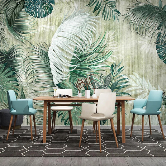 custom-mural-wallpaper-papier-peint-papel-de-parede-wall-decor-ideas-for-bedroom-living-room-dining-room-wallcovering-Nordic-Hand-Painted-Tropical-Plant-Leaves