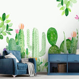 custom-mural-wallpaper-papier-peint-papel-de-parede-wall-decor-ideas-for-wallcovering-Self-Adhesive-Modern-Hand-Painted-Cactus-Tropical-Plant