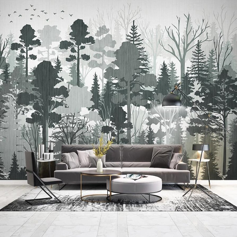 custom-mural-wallpaper-papier-peint-papel-de-parede-wall-decor-ideas-for-bedroom-living-room-dining-room-wallcovering-Modern-Forest-Jungle-Landscape