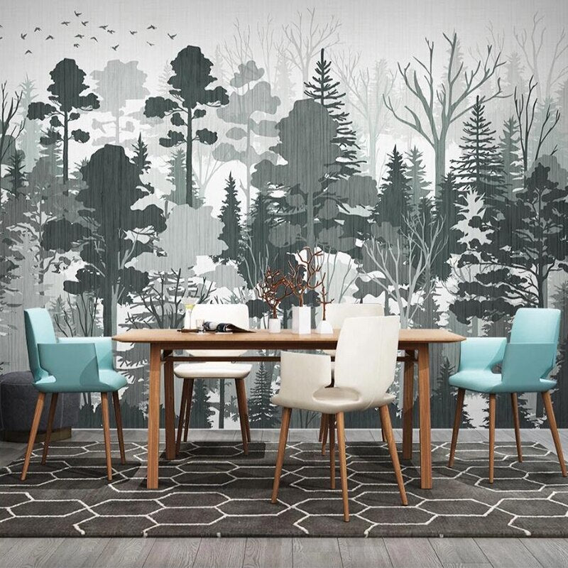 custom-mural-wallpaper-papier-peint-papel-de-parede-wall-decor-ideas-for-bedroom-living-room-dining-room-wallcovering-Modern-Forest-Jungle-Landscape
