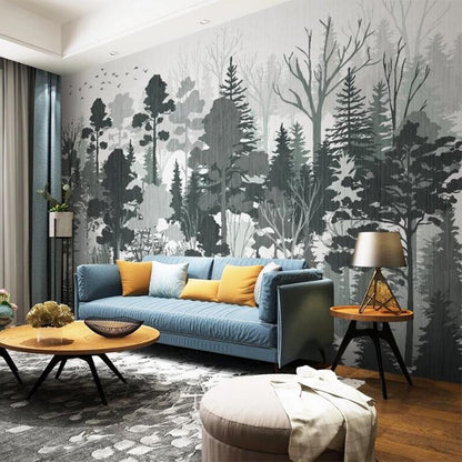 custom-mural-wallpaper-papier-peint-papel-de-parede-wall-decor-ideas-for-bedroom-living-room-dining-room-wallcovering-Modern-Forest-Jungle-Landscape
