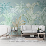 custom-mural-wallpaper-papier-peint-papel-de-parede-wall-decor-ideas-for-bedroom-living-room-dining-room-wallcovering-Hand-Painted-Tropical-Rainforest-Plant-Leaves