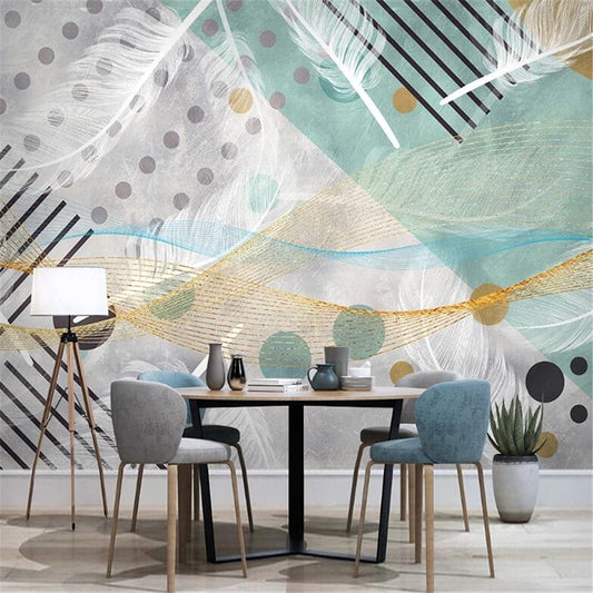 custom-mural-wallpaper-3d-living-room-bedroom-home-decor-wall-painting-papel-de-parede-papier-peint-geometric-shapes-feathers