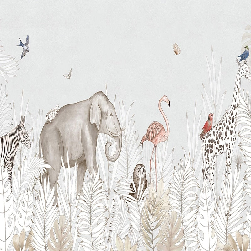 custom-mural-wallpaper-papier-peint-papel-de-parede-wall-decor-ideas-for-bedroom-living-room-dining-room-wallcovering-Self-Adhesive-Modern-Ins-Plant-Elephant-Deer-3D-Cartoon-Children-s-Bedroom-Background