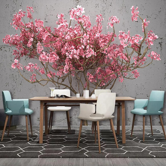custom-mural-wallpaper-papier-peint-papel-de-parede-wall-decor-ideas-for-wallcovering-Self-Adhesive-Pink-Tree-Abstract-Art