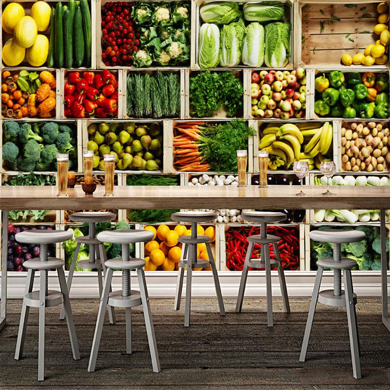 Custom Wallpaper Mural Vegetable Fruit Market | BVM Home
