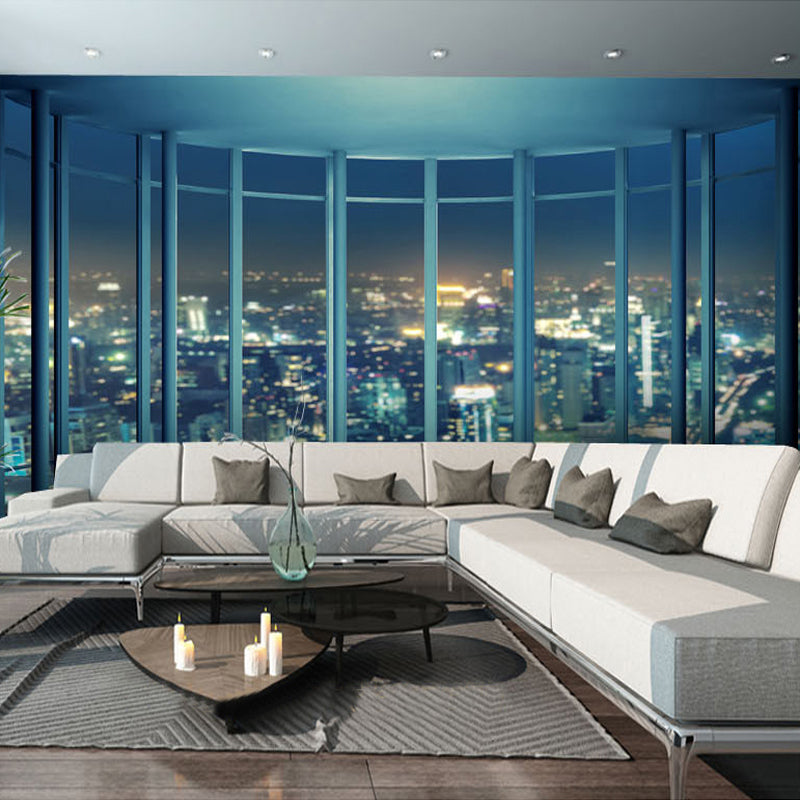 custom-3D-wall-mural-wallcovering-city-buildings-wallpaper-night-view