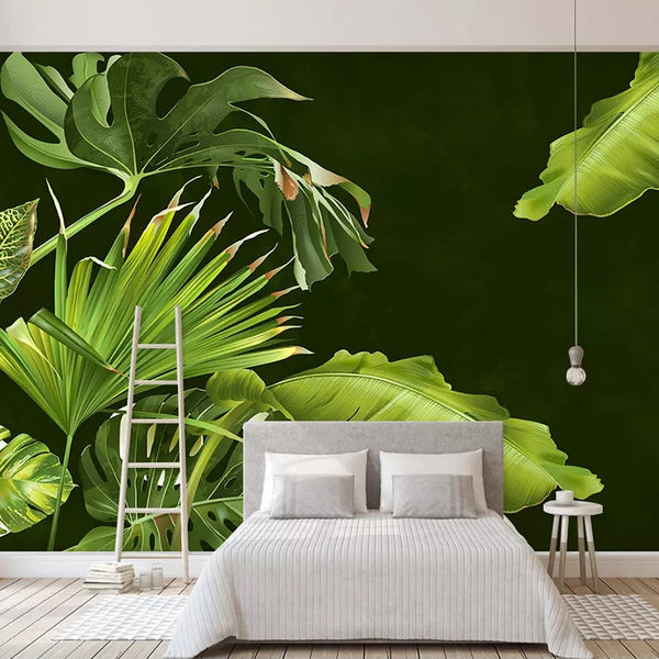Custom Wall Mural Wallpaper Banana Leaves Nordic Style | BVM Home