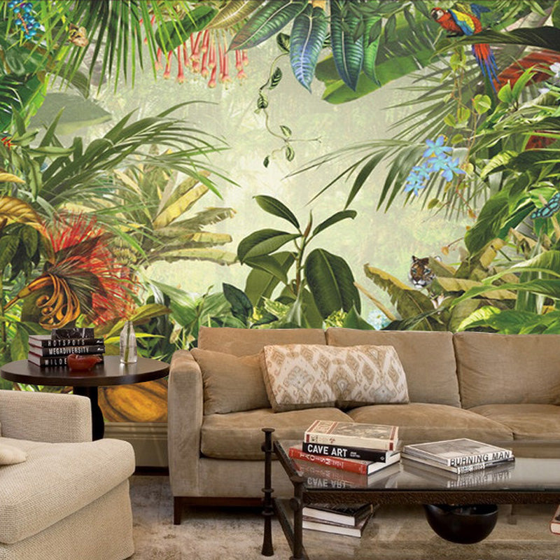 Custom Wallpaper Mural Rainforest Banana Leaf Wallcovering | BVM Home