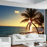 custom-sunrise-sunset-seaside-beach-coconut-trees-nature-landscape-3d-photo-wallpaper-mural-wall-painting-living-room-bedroom-papier-peint