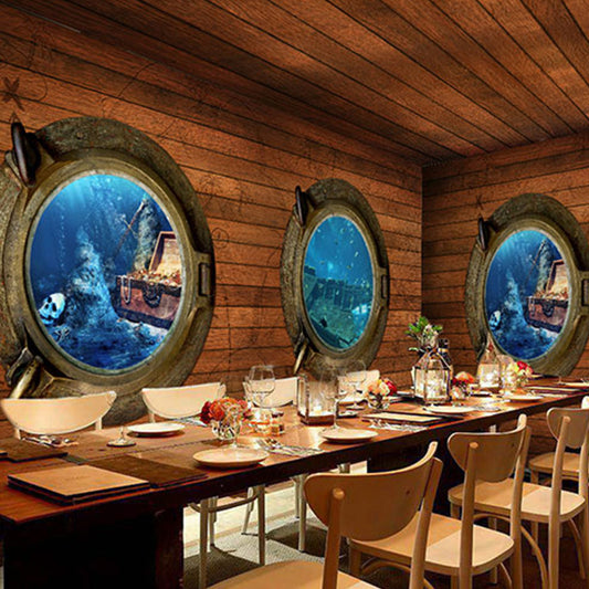 custom-wall-mural-wallcovering-wood-grain-effect-wallpaper-vintage-retro-adventure-themed