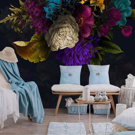 custom-wall-mural-retro-flower-black-background-wall-decoration-painting-hotel-study-room-bedroom-wallpaper-papel-de-parede-3d-papier-peint-floral-dark-interior