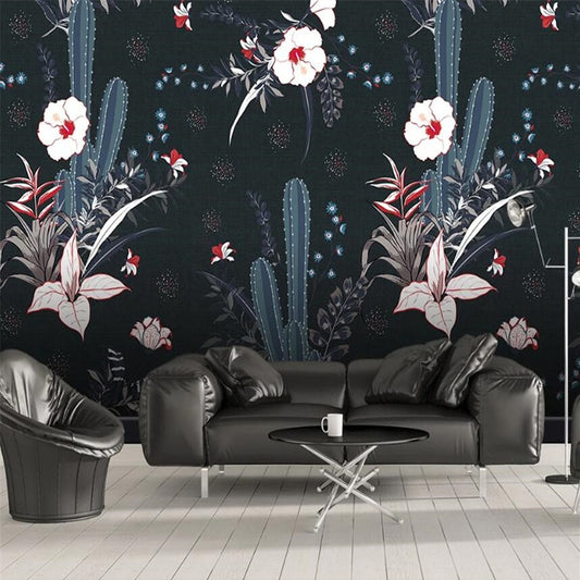 custom-mural-wallpaper-papier-peint-papel-de-parede-wall-decor-ideas-for-bedroom-living-room-dining-room-wallcovering-tropical-Plant-flower-cactus