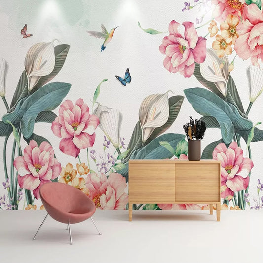 custom-mural-wallpaper-papier-peint-papel-de-parede-wall-decor-ideas-for-bedroom-living-room-dining-room-wallcovering-Romantic-Pastoral-Hand-Painted-Floral