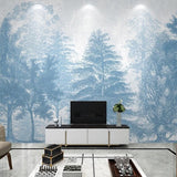 custom-mural-wallpaper-papier-peint-papel-de-parede-wall-decor-ideas-for-bedroom-living-room-dining-room-wallcovering-Hand-Painted-Blue-Forest