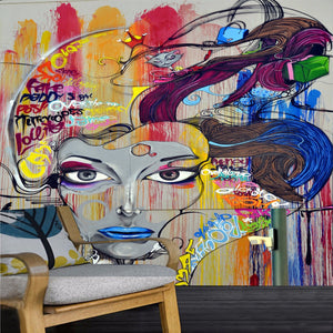 custom-wall-mural-wallcovering-Creative-Wallpaper-beauty-graffiti