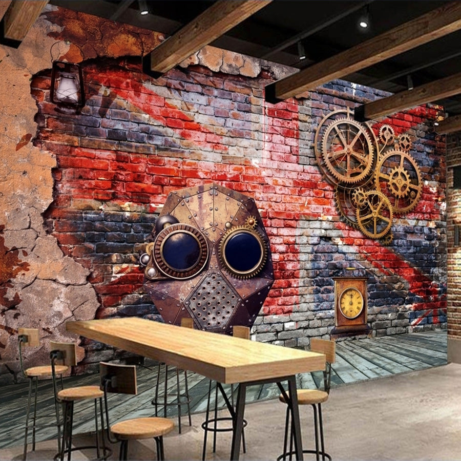 custom-wall-mural-wallcovering-Creative-Wallpaper-european-nostalgic-graffiti