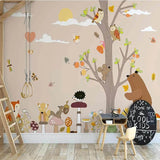 custom-wallpaper-nordic-cartoon-forest-cartoon-animal-childrens-room-mural-wall-cloth-living-room-background-wall-decor-fresco