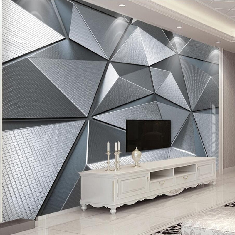 Custom 3D Abstract Geometric Pattern Wallpaper Mural – Modern Peel & Stick Design for Home & Office Decor
