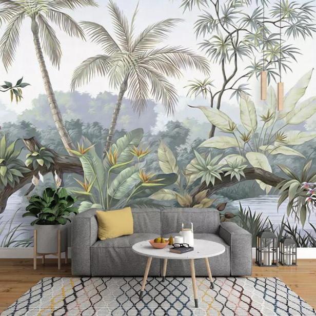 custom-wallpaper-wall-murals-wall-stickers-retro-nostalgic-rainforest-tree-countryside-mural-background-wall-g024