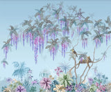 custom-mural-wallpaper-papier-peint-papel-de-parede-wall-decor-ideas-for-bedroom-living-room-dining-room-wallcovering-hand-painted-Western-painting-tropical-jungle-wisteria-animal-background-decorative-painting