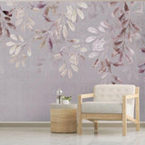 custom-mural-wallpaper-papier-peint-papel-de-parede-wall-decor-ideas-for-bedroom-living-room-dining-room-wallcovering-vintage-flower-leaves-watercolor-style-Nordic-minimalist-3d-retro-home-interior-purple