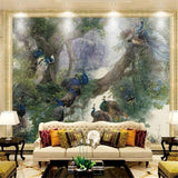 custom-mural-wallpaper-papier-peint-papel-de-parede-wall-decor-ideas-for-bedroom-living-room-dining-room-wallcovering-Chinese-style-peacock-forest-background-wall