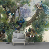 custom-mural-wallpaper-papier-peint-papel-de-parede-wall-decor-ideas-for-bedroom-living-room-dining-room-wallcovering-Chinese-style-peacock-forest-background-wall