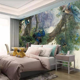 custom-mural-wallpaper-papier-peint-papel-de-parede-wall-decor-ideas-for-bedroom-living-room-dining-room-wallcovering-Chinese-style-peacock-forest-background-wall