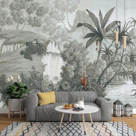 custom-wallpaper-european-retro-nostalgic-hand-painted-rainforest-banana-palm-sofa-tv-mural-background-3d-wallpaper